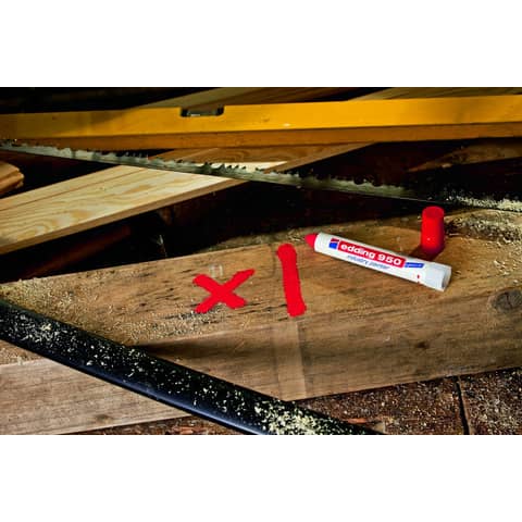 Marcatore a cera edding 950 punta conica 10 mm rosso E-950 002